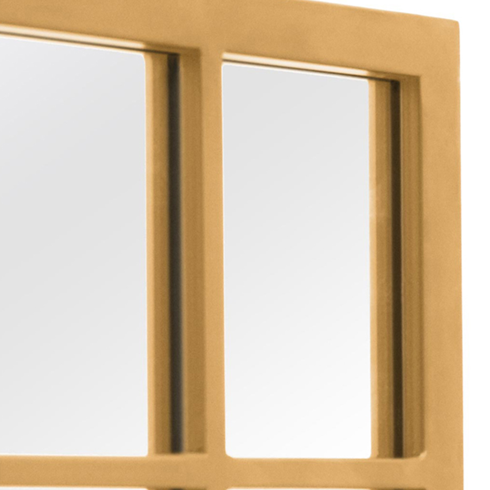 MirrorOutlet The Tabula Gold Metal Window Outdoor Garden Wall Mirror 160 x 80cm Image 5