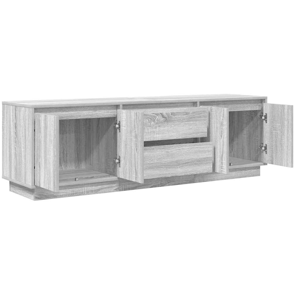 vidaXL 2 Door 2 Drawer Grey Sonoma TV Cabinet with LED Lights Image 6