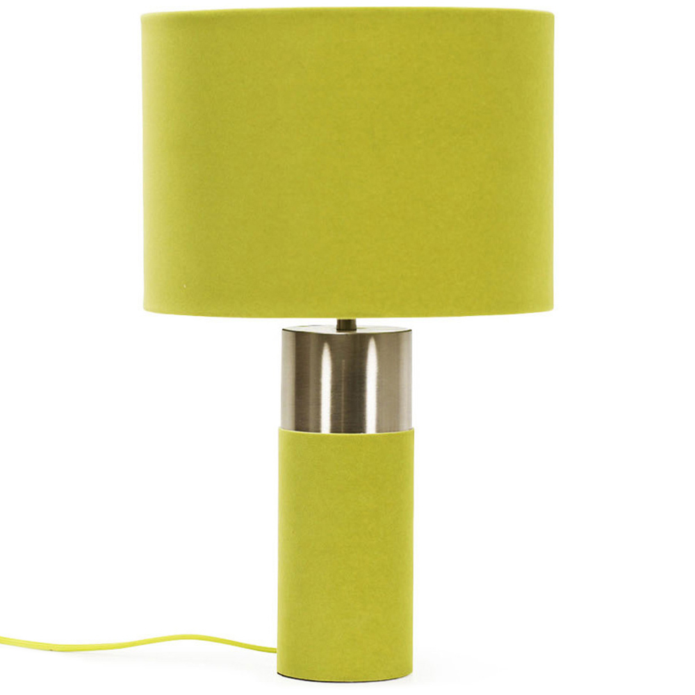 ValueLights Alexa Green Velvet LED Table Lamp Image 1