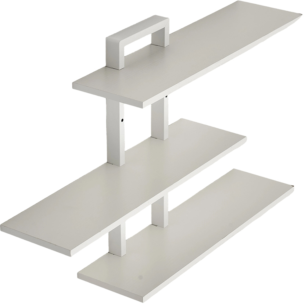 Living and Home3 Shelf White Wall-Mounted Floating Shelf Image 7