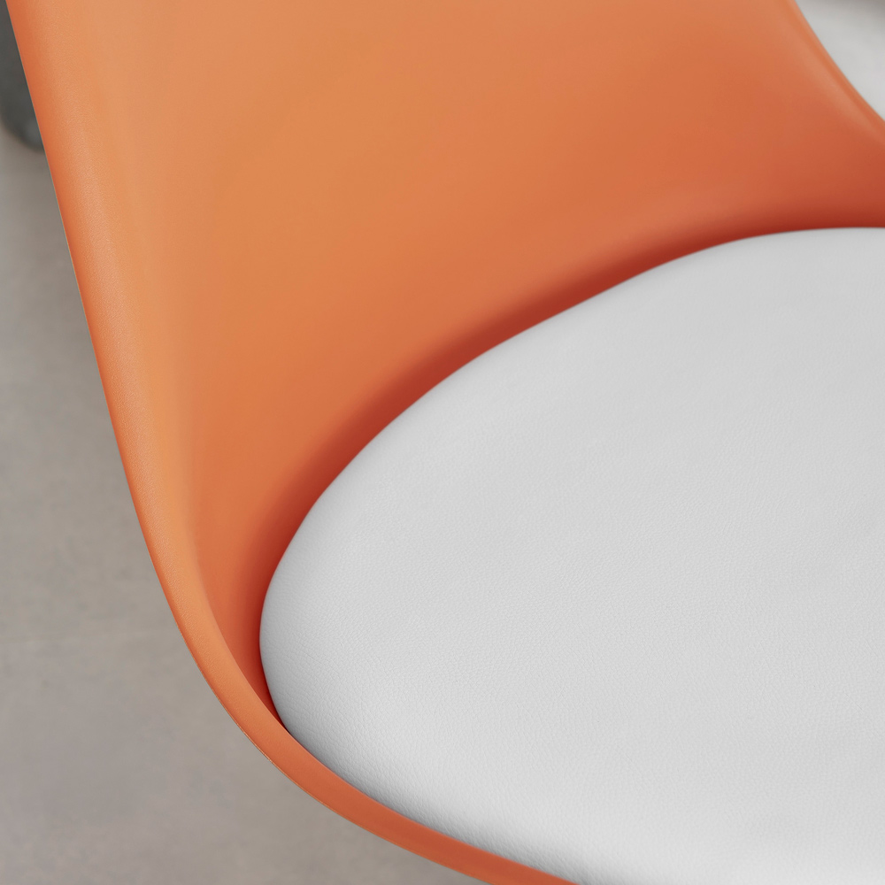 Furniturebox Otto Orange Faux Leather Swivel Office Chair Image 5