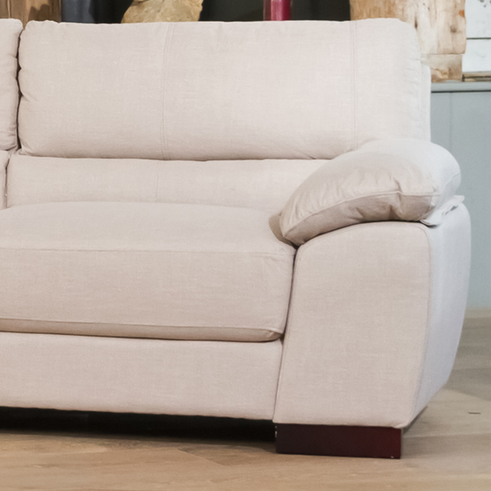 Westbrook 3 Seater Sand Textured Fabric Sofa Image 2