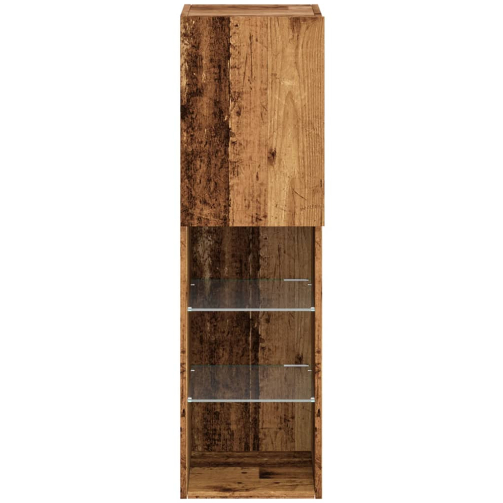 vidaXL Single Door 3 Shelf Old Wood Wall Mounted LED TV Cabinet Image 6