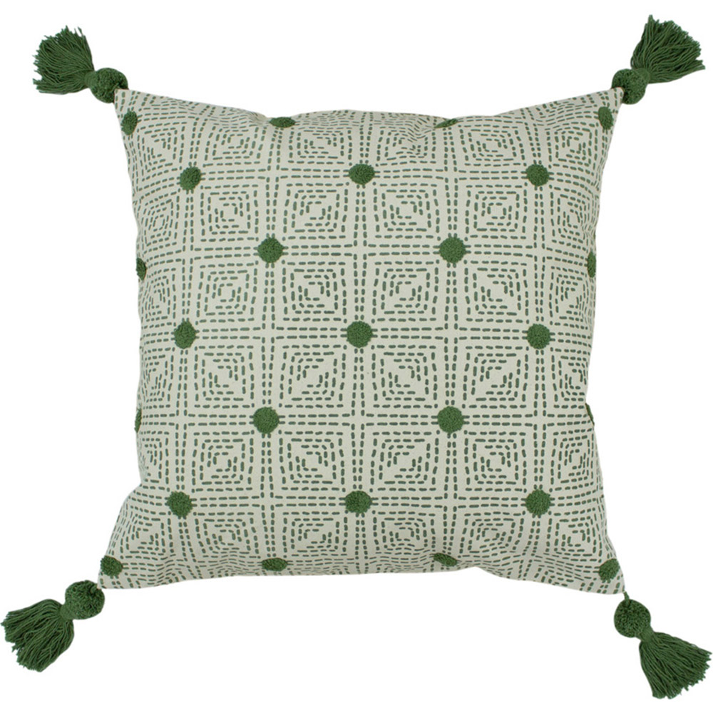 furn. Chia Sage Tufted Cotton Cushion Image 1