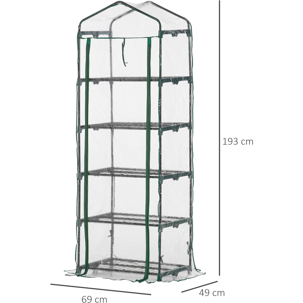 Outsunny 5 Tier PVC 2.3 x 1.6ft Mini Greenhouse Image 6