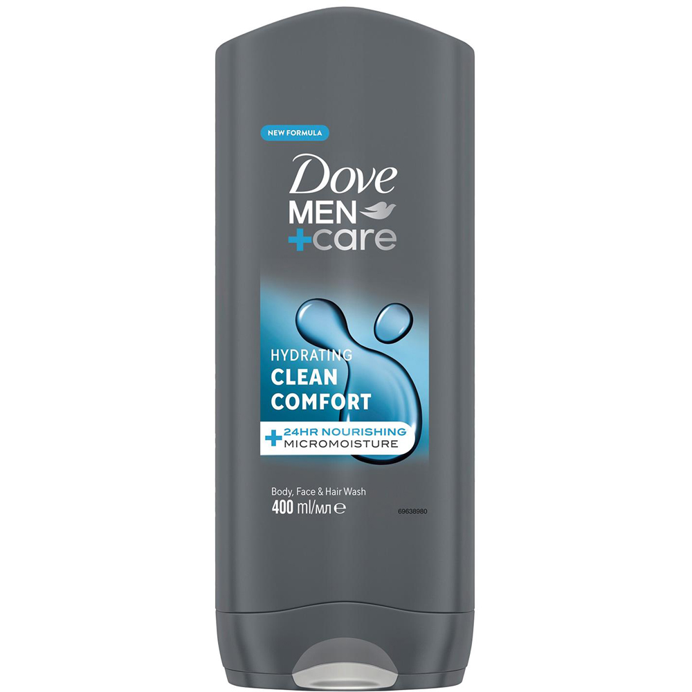 Dove Men+Care Hydrating Clean Comfort 3-in-1 Hair Body and Face Wash 6 Pack Image 2