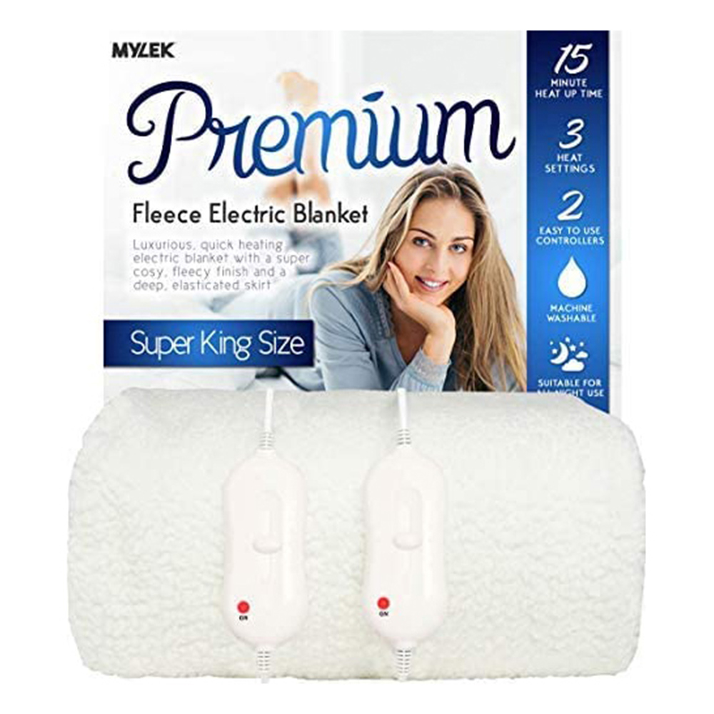 MYLEK Super King Electric Fleece Blanket 203 x 182cm Image 3