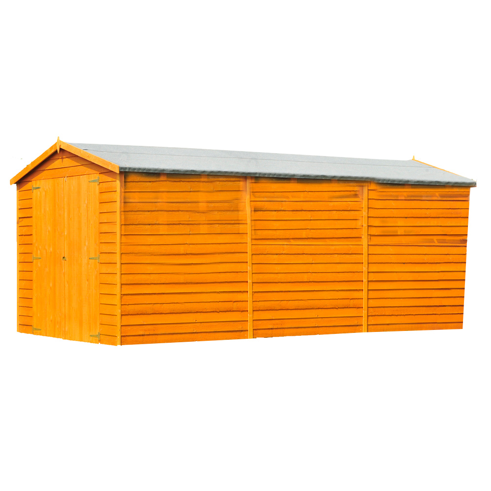 Shire 10 x 15ft Double Door Overlap Apex Wooden Shed Image 1