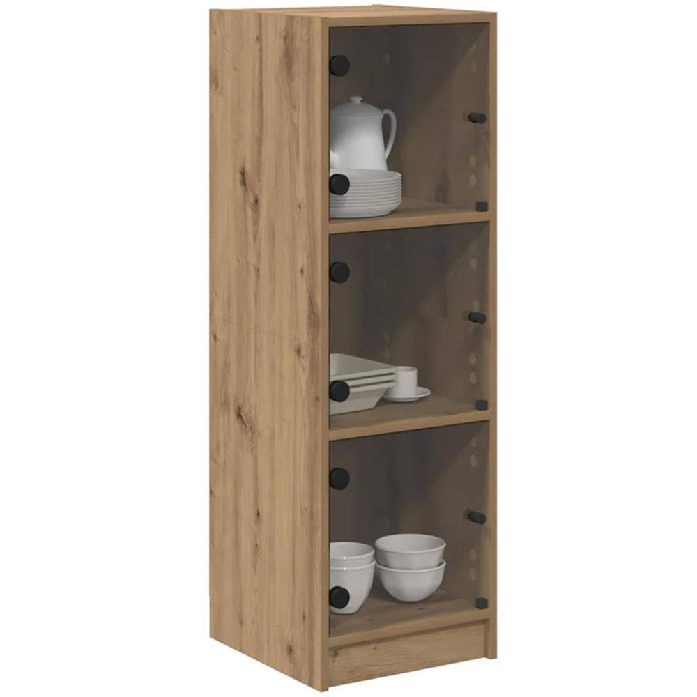 vidaXL 3 Glass Door Artisan Oak Highboard Image 3
