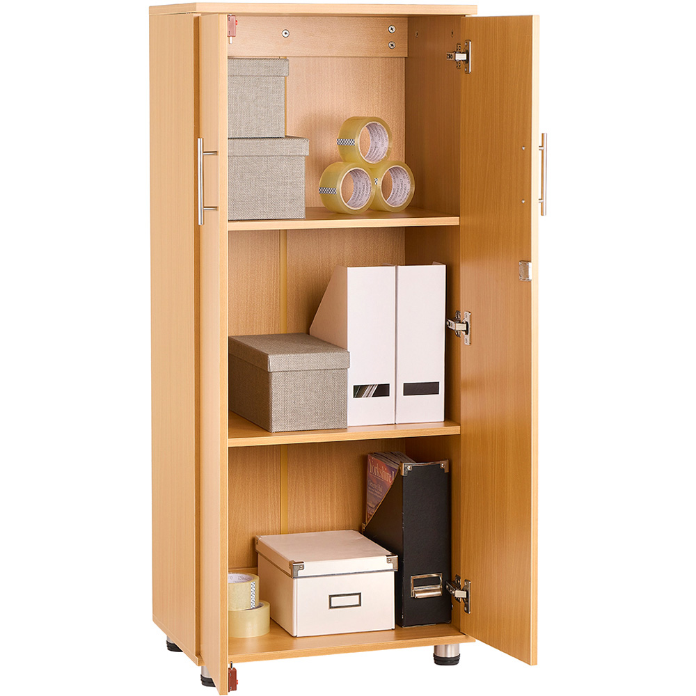 MMT Furniture Designs 2 Door Beech Lockable Tall Filing Cabinet Image 4