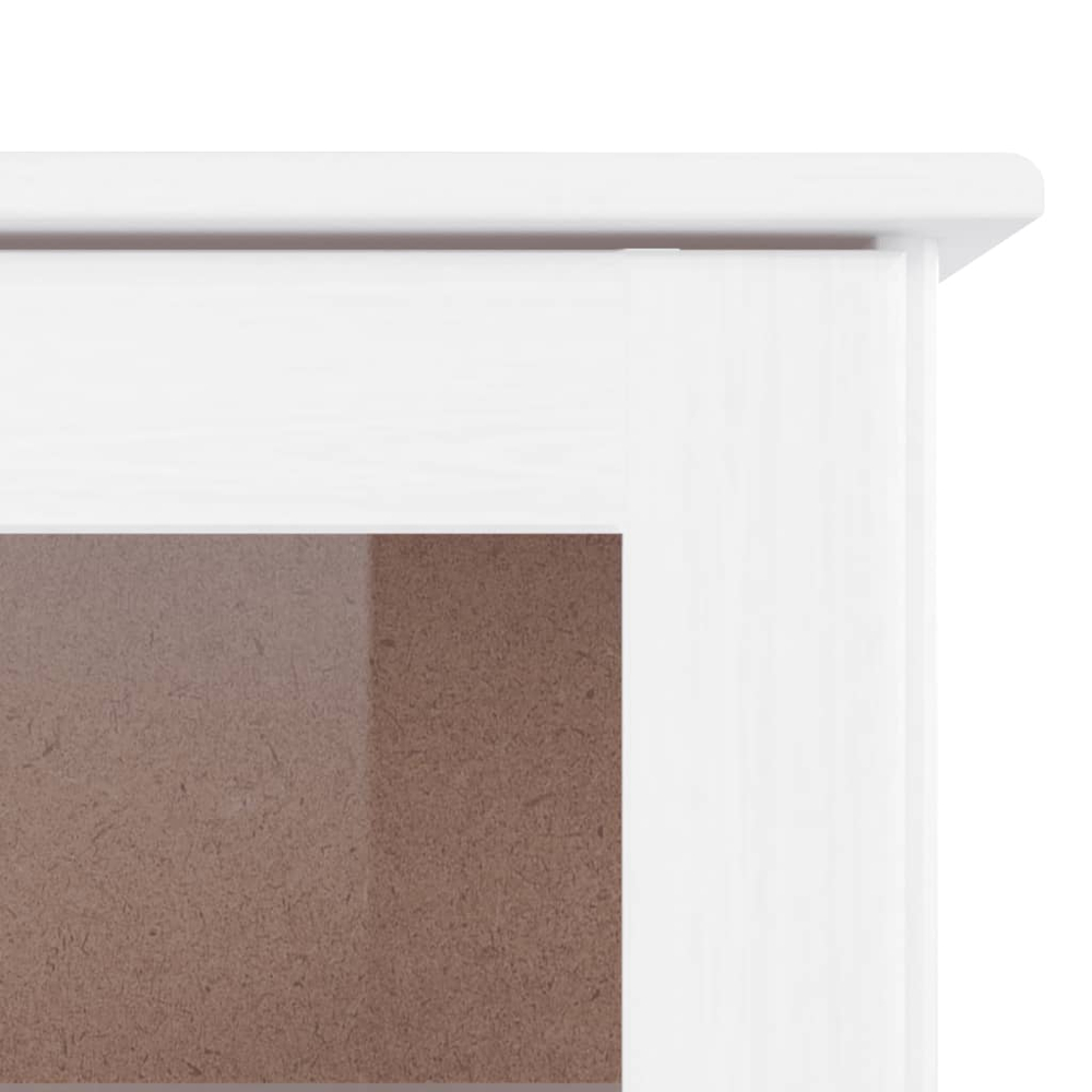 vidaXL 2 Glass Door 5 Drawer Single Shelf White Pine Wood Highboard Image 8