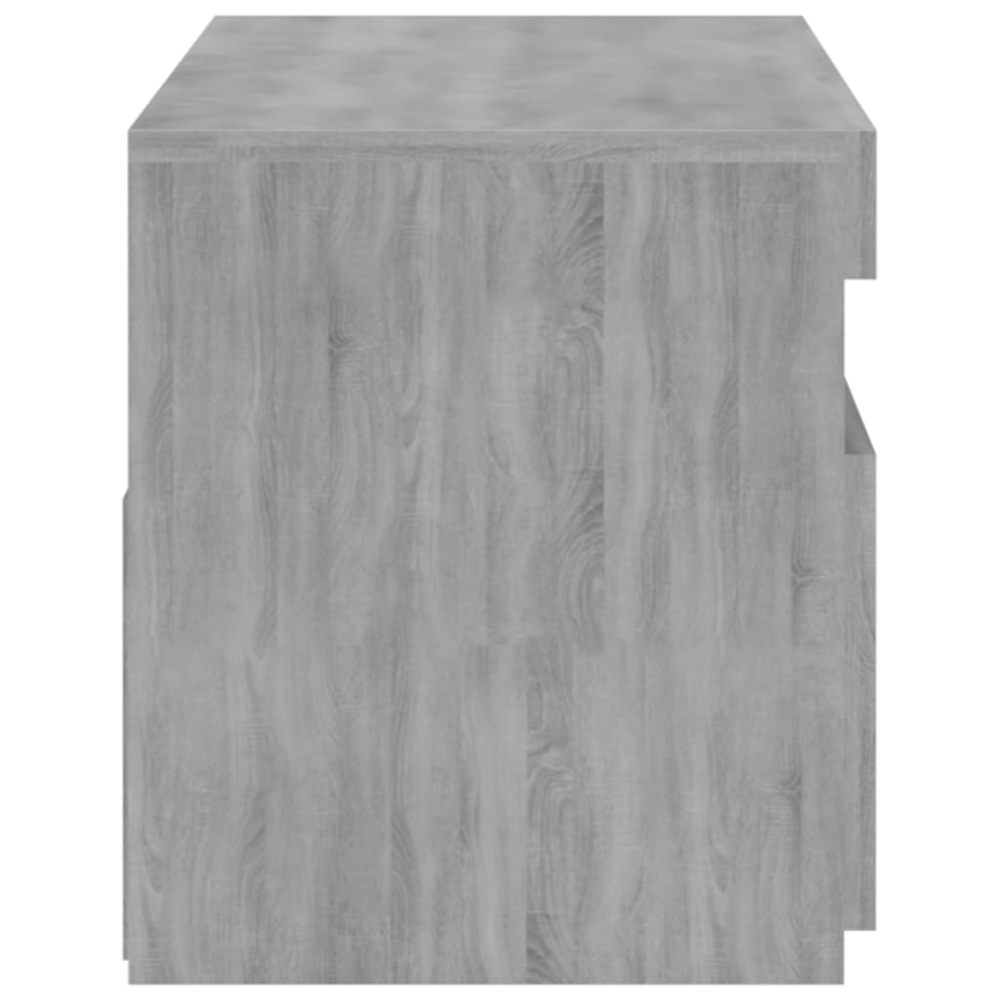 vidaXL Single Door Single Shelf Grey Sonoma TV Cabinet with LED Lights Image 9