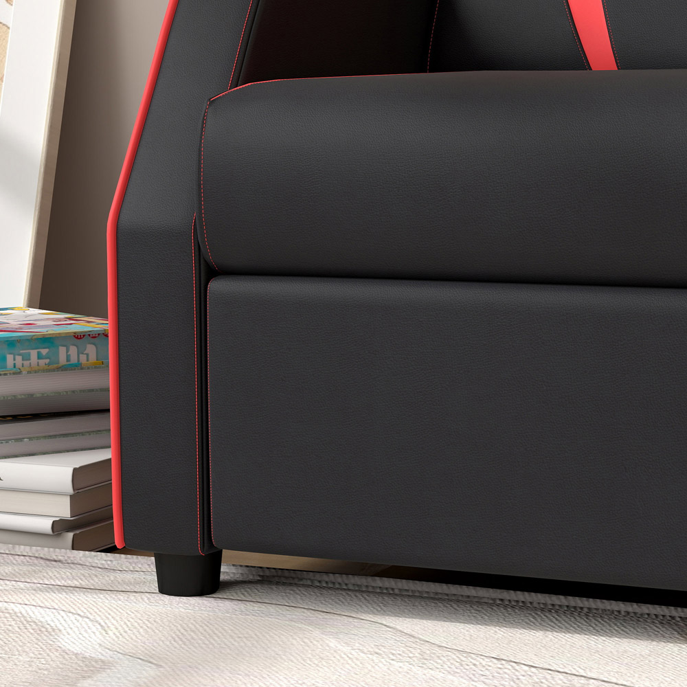 AIYAPLAY 2 in 1 Black PU Leather Kids Recliner Image 3