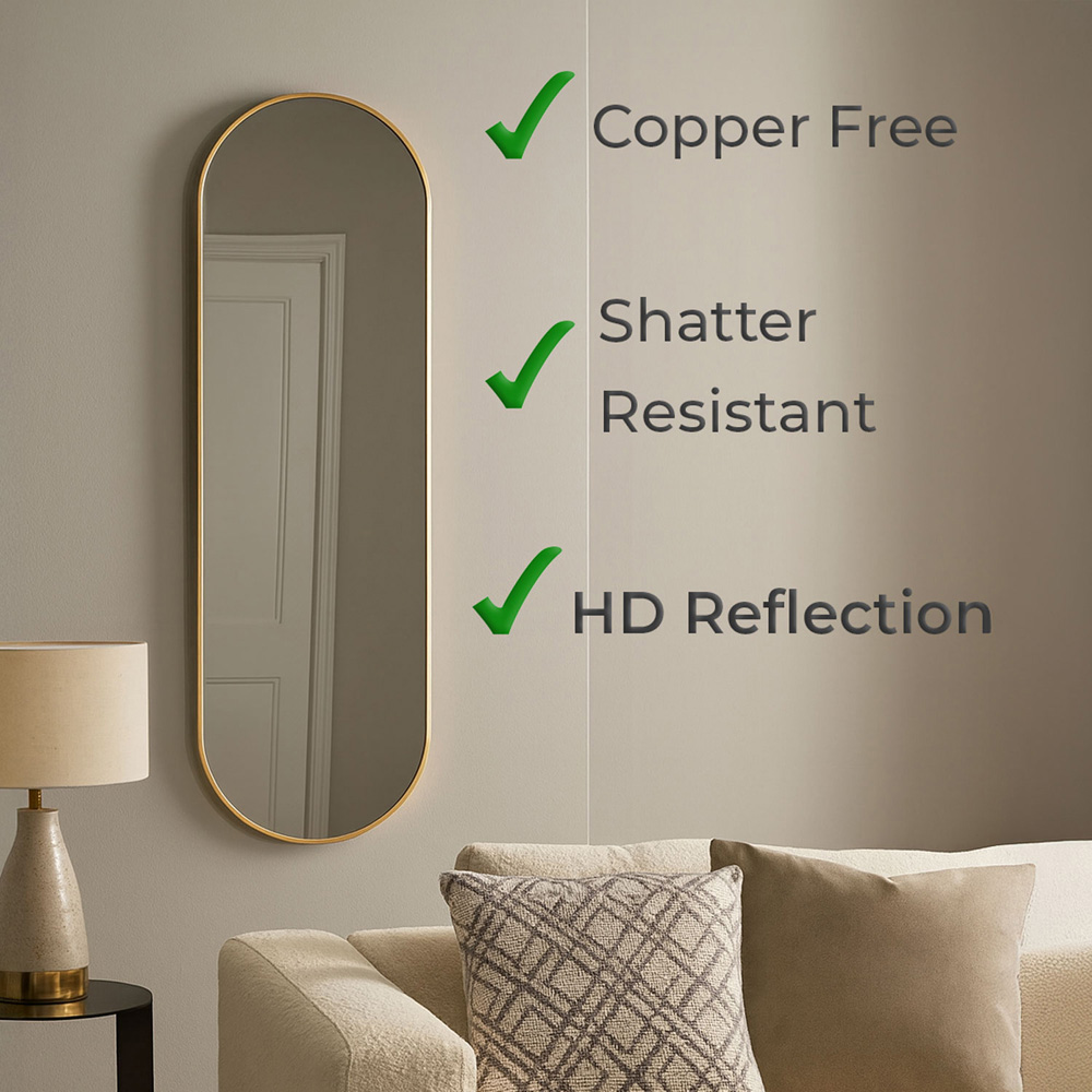 Neo Gold Metal Frame Full Length Wall Mirror 50 x 160cm Image 7