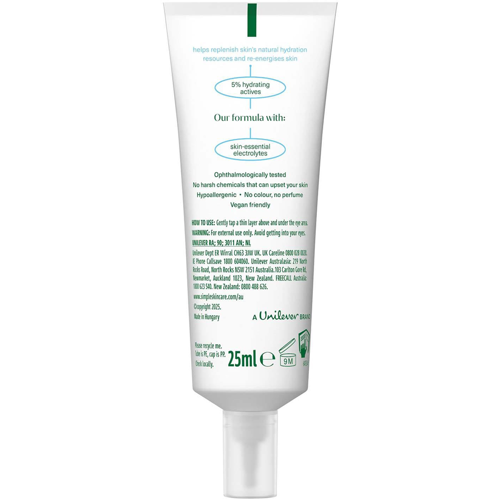 Simple Hydrate+ Eye Gel Soothing Hydration Tired Eyes Balm Cream 25ml 3 Pack Image 2