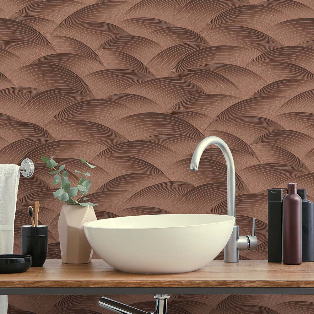Erismann Serene Geometric Brown Vinyl Wallpaper Image 4