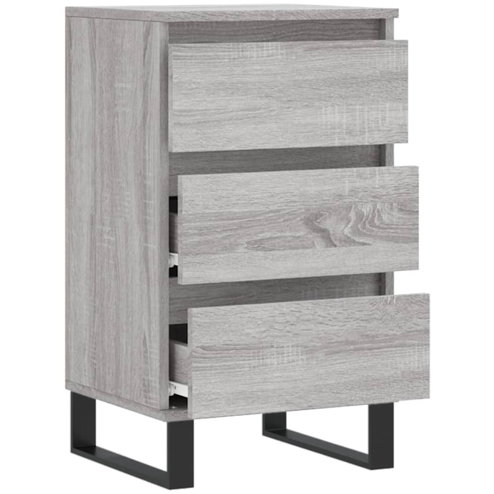 vidaXL 3 Drawer Grey Sonoma Sideboard Image 6