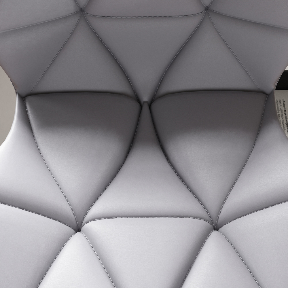 Vida Designs Grey PU Faux Leather Swivel Office Chair Image 5