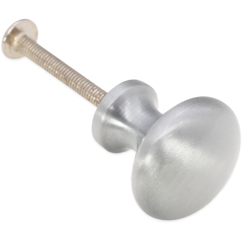 Spira Brass Mushroom Satin Chrome Small 25mm Cupboard Knob Image 3