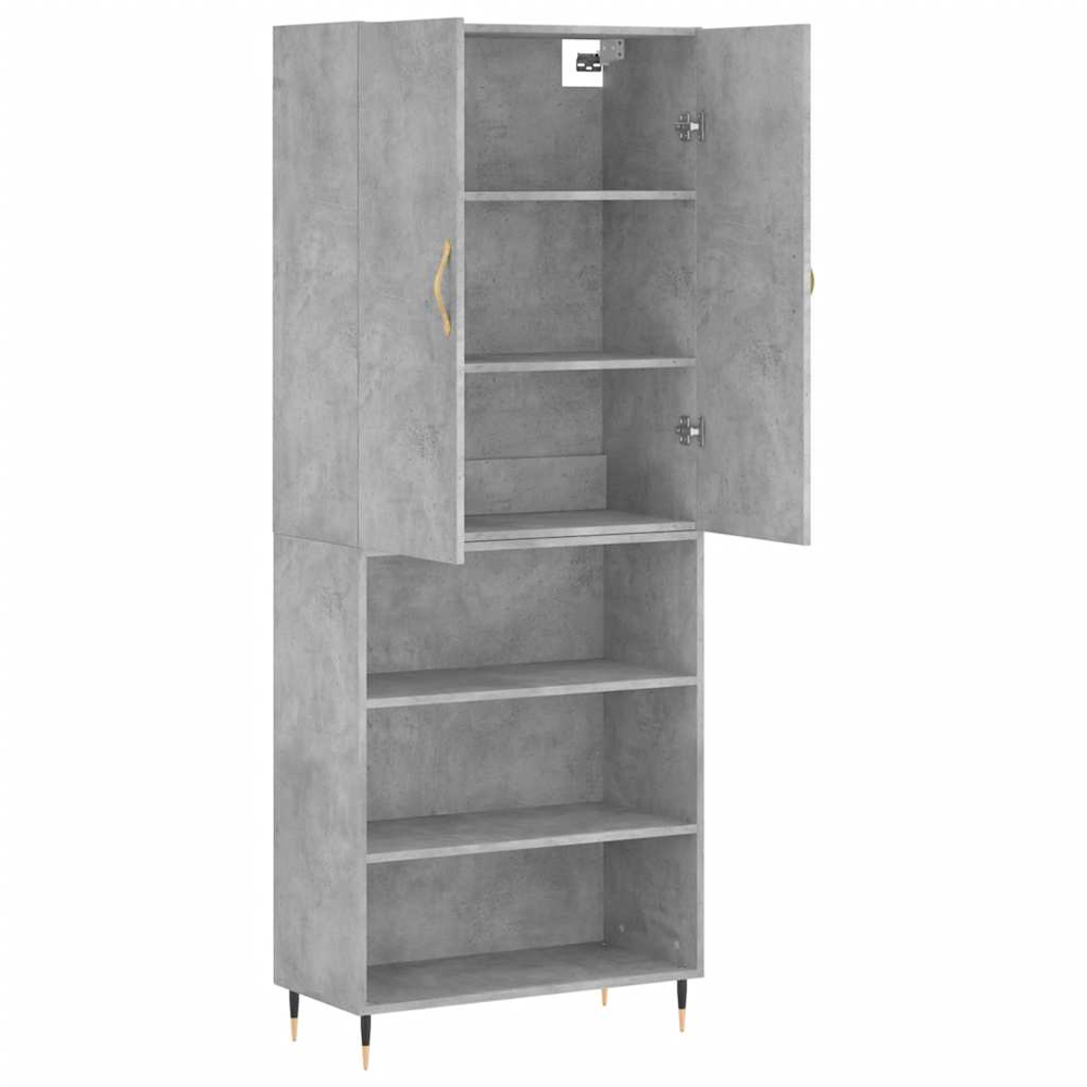 vidaXL 2 Door 3 Shelf Concrete Grey Highboard Image 3