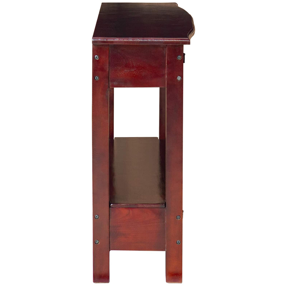 vidaXL 6 Drawer Single Shelf Brown Solid Mahogany Wood Console Table Image 6