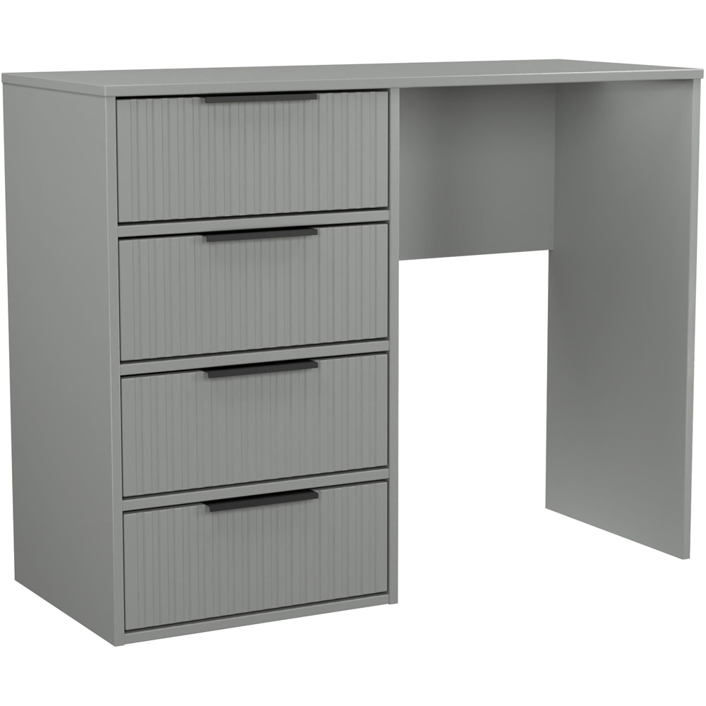 Crowndale Fluted 4 Drawer Dusk Grey Vanity Dressing Table Ready Assembled Image 7