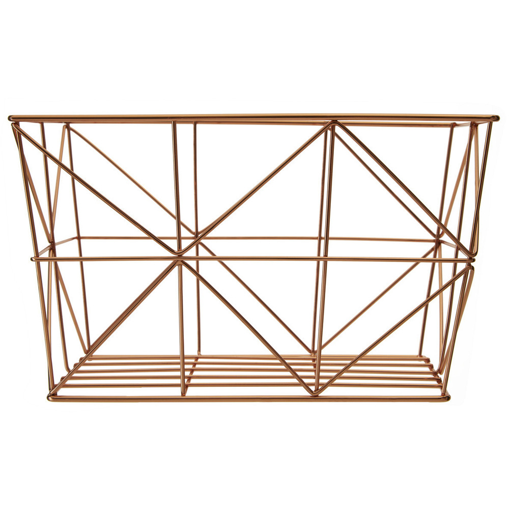 Premier Housewares Vertex Copper Finish Square Basket Image 1