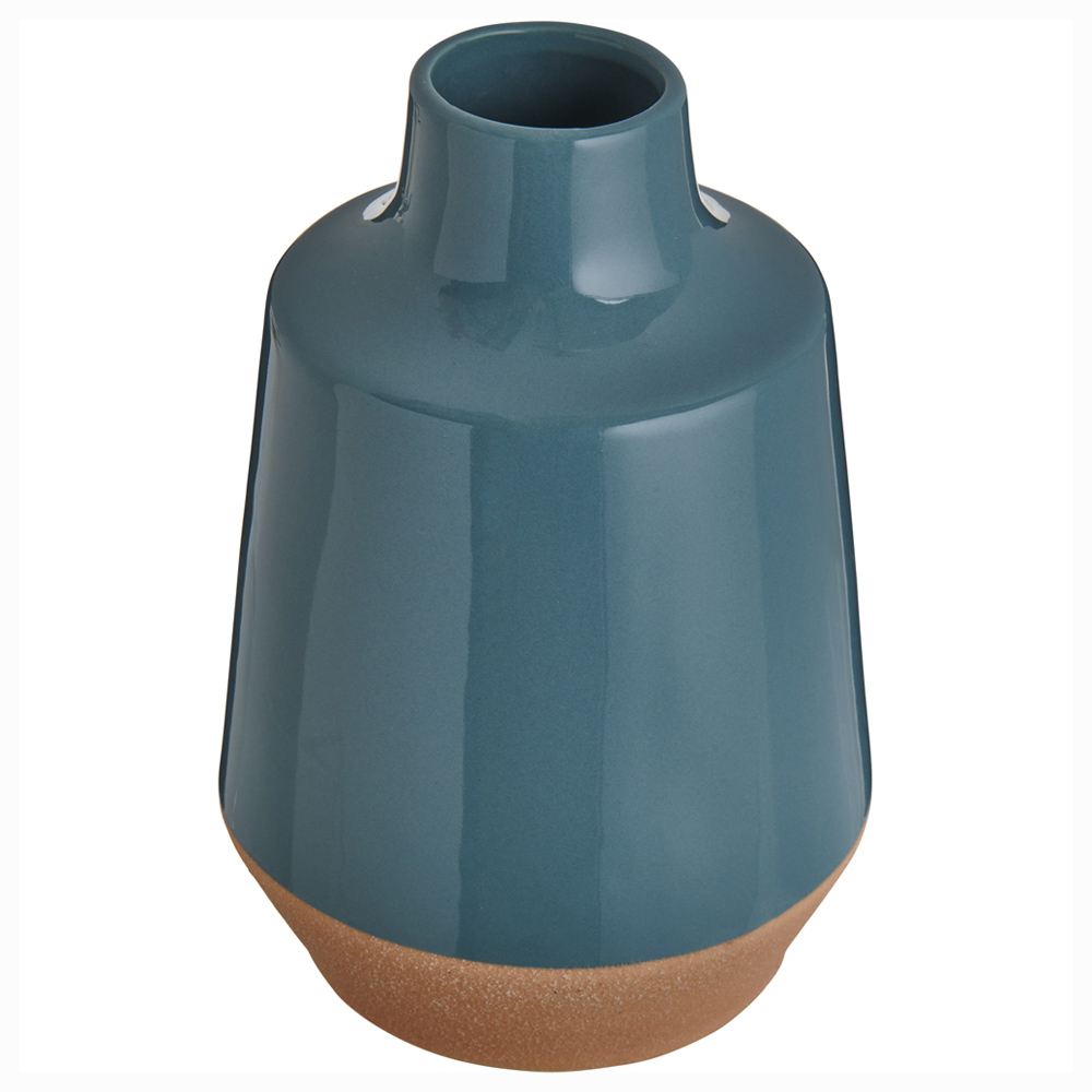 Wilko Blue Curved Vase Image 1