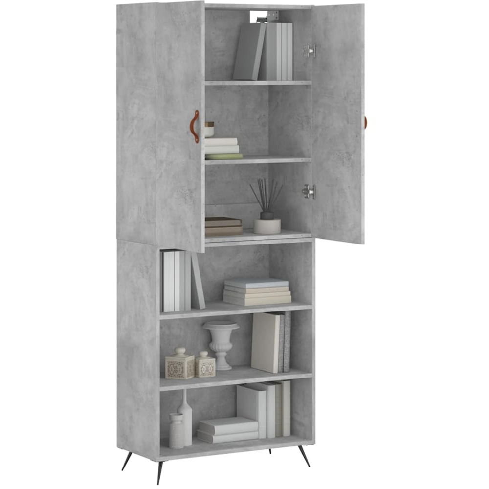 vidaXL 2 Door 3 Shelf Concrete Grey Highboard Image 3