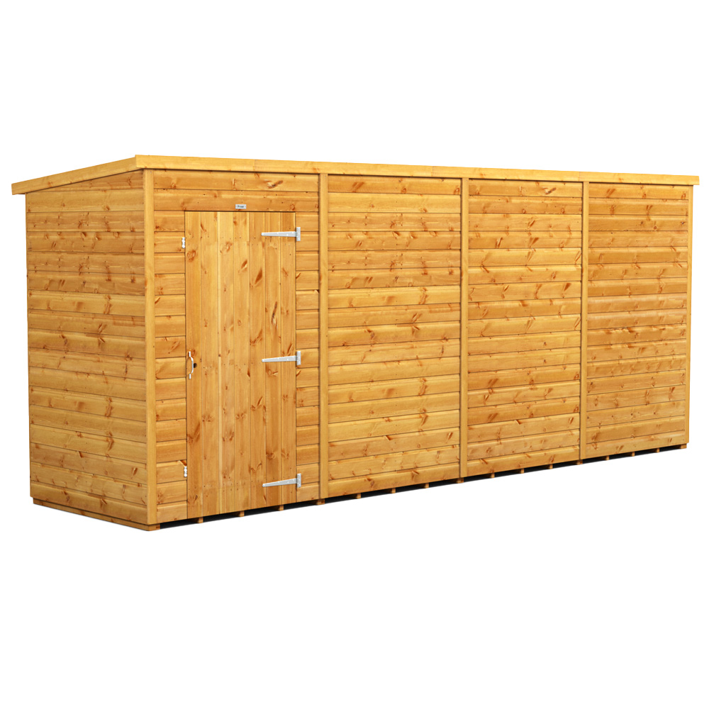 Power Sheds 16 x 4ft Pent Wooden Shed Image 1