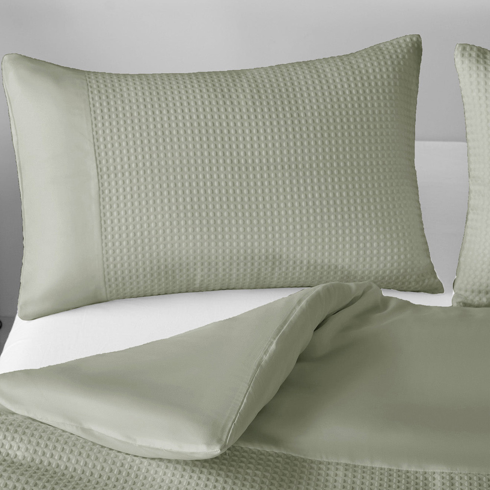 Velosso Waffle Single Sage Weave Duvet Set Image 3