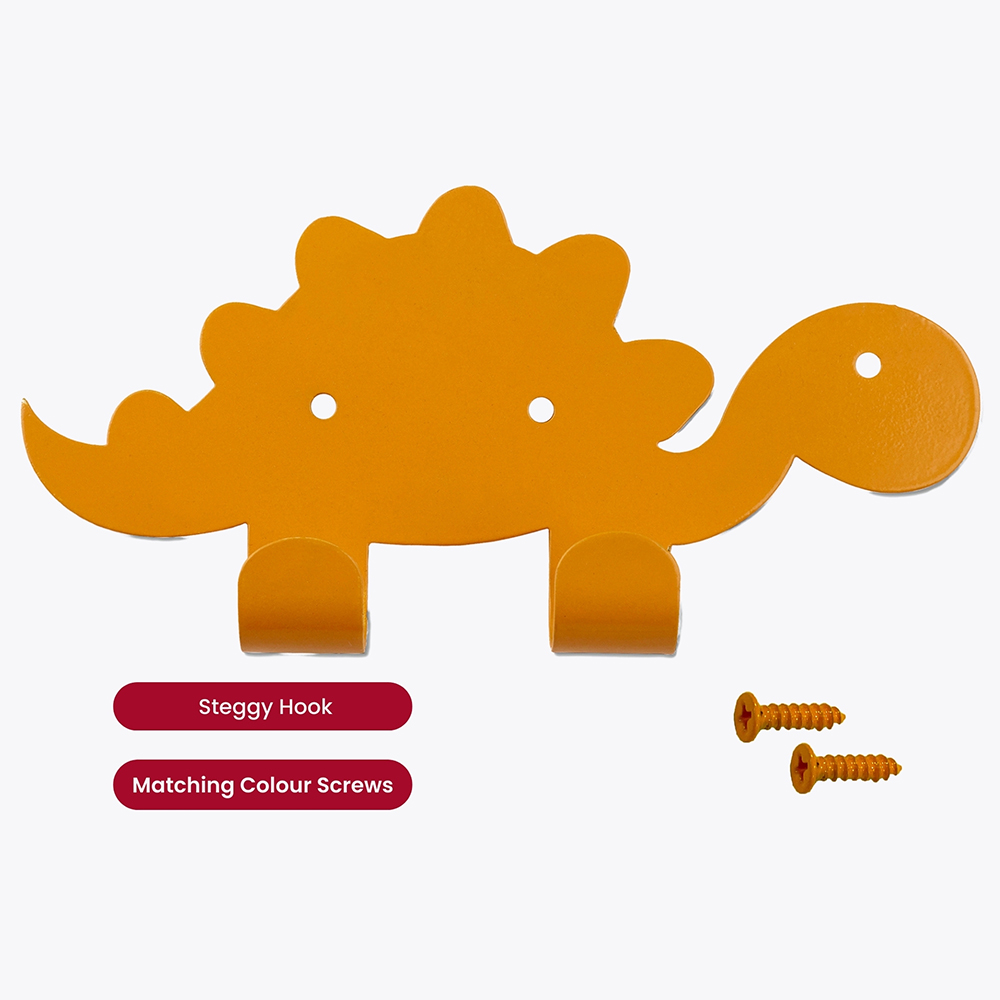 Headbourne Kids Steggy Dinosaur 2 Hook Coat Rail Image 3