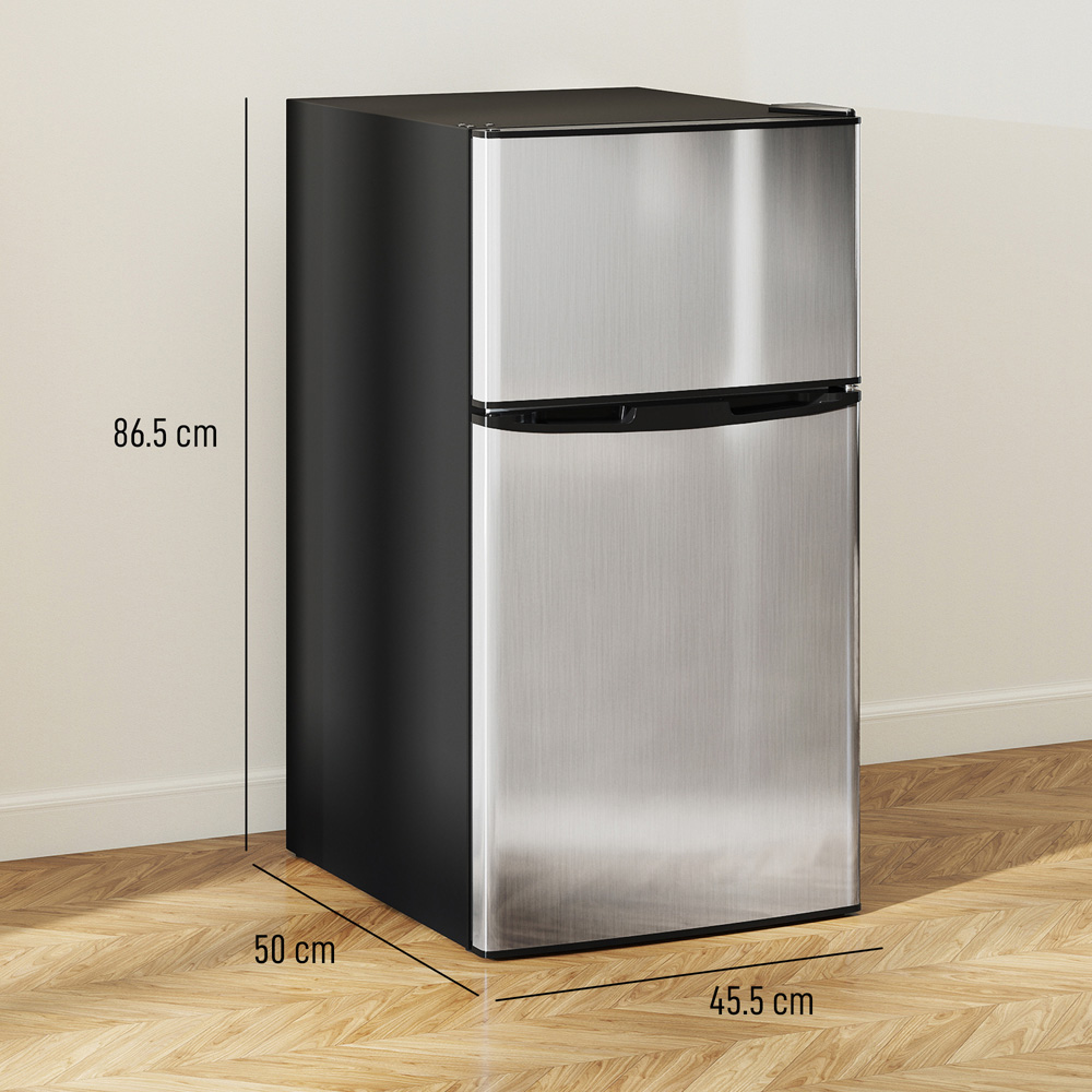 HOMCOM 800-128V71BK Black and Silver 88L Fridge Freezer Image 9
