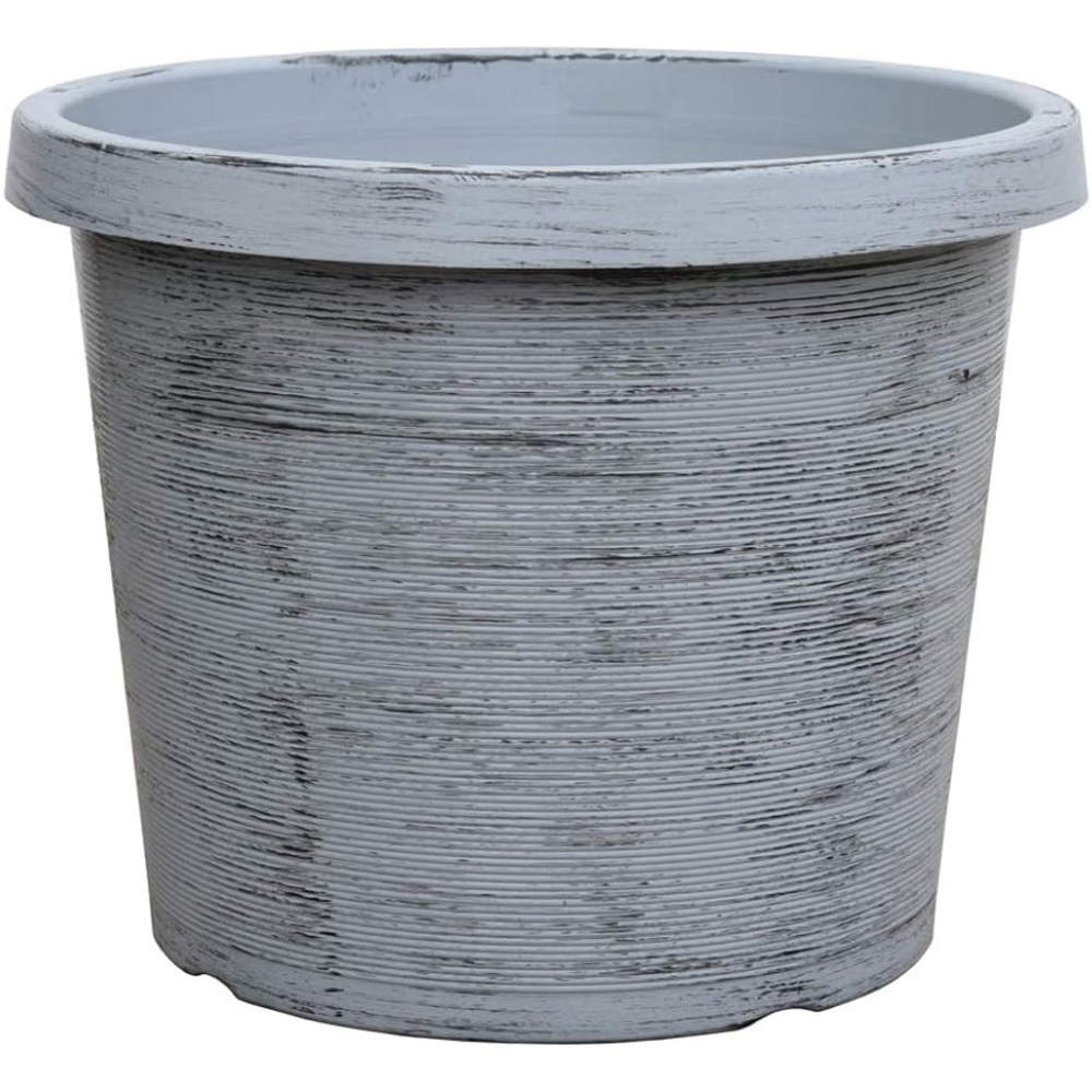 Garden Gear Modern Grey Plastic Plant Pot with Saucer 30.5cm Image 2