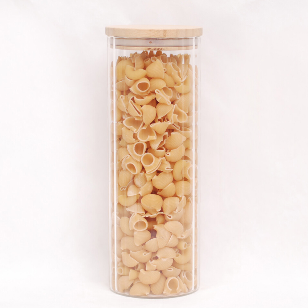 Ribbed Glass Jar with Bamboo Lid - 1.25l Image 5