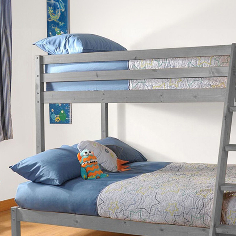 Brooklyn Triple Sleeper Grey Wooden Bunk Bed Image 2
