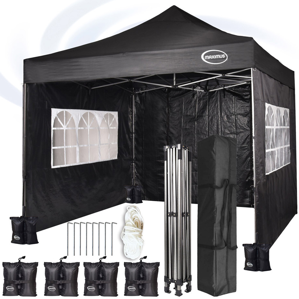 Maximus Black Pop Up Outdoor Gazebo with Removable Sides 3 x 3m Image 3