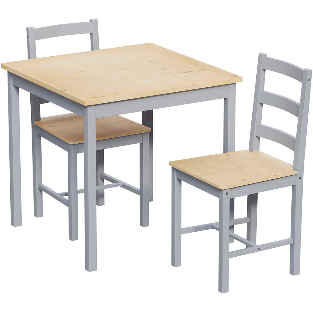 Vida Designs Yorkshire 2 Seater Dining Set Grey and Pine Image 2
