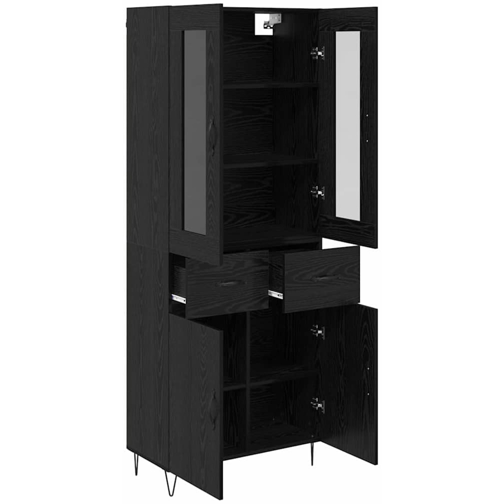 vidaXL 4 Door 2 Drawer Black Oak Sideboard Image 5