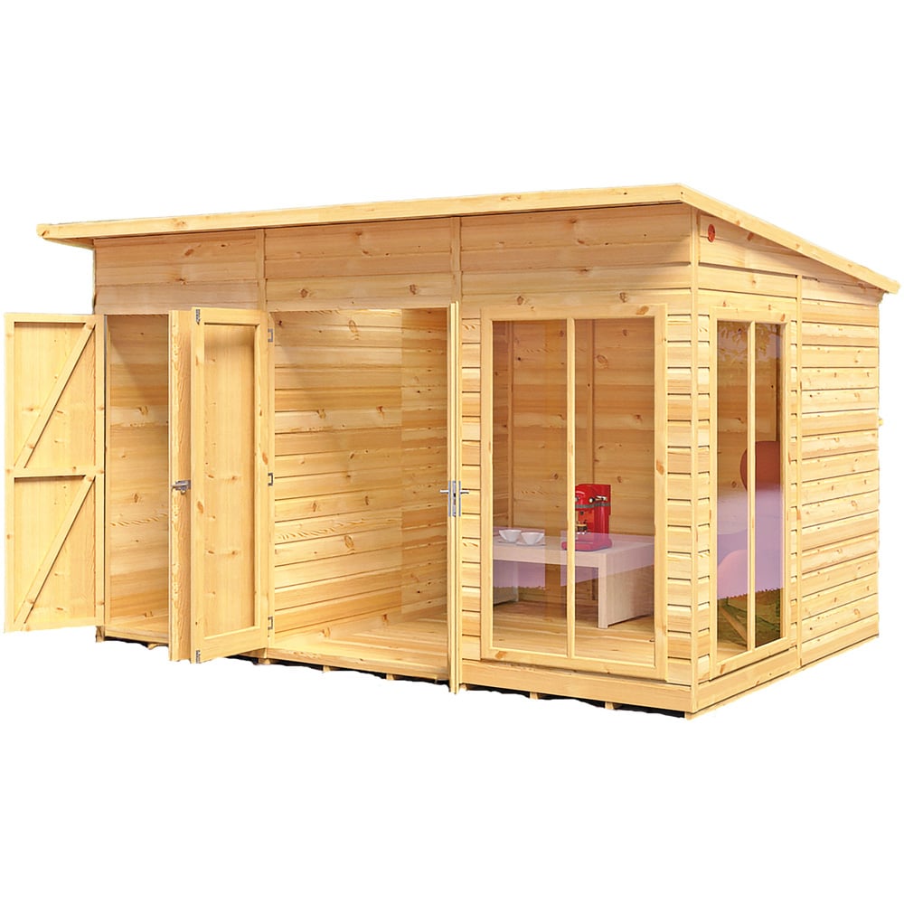 Shire Lela 12 x 8ft Double Door Summerhouse with Storage Image 1