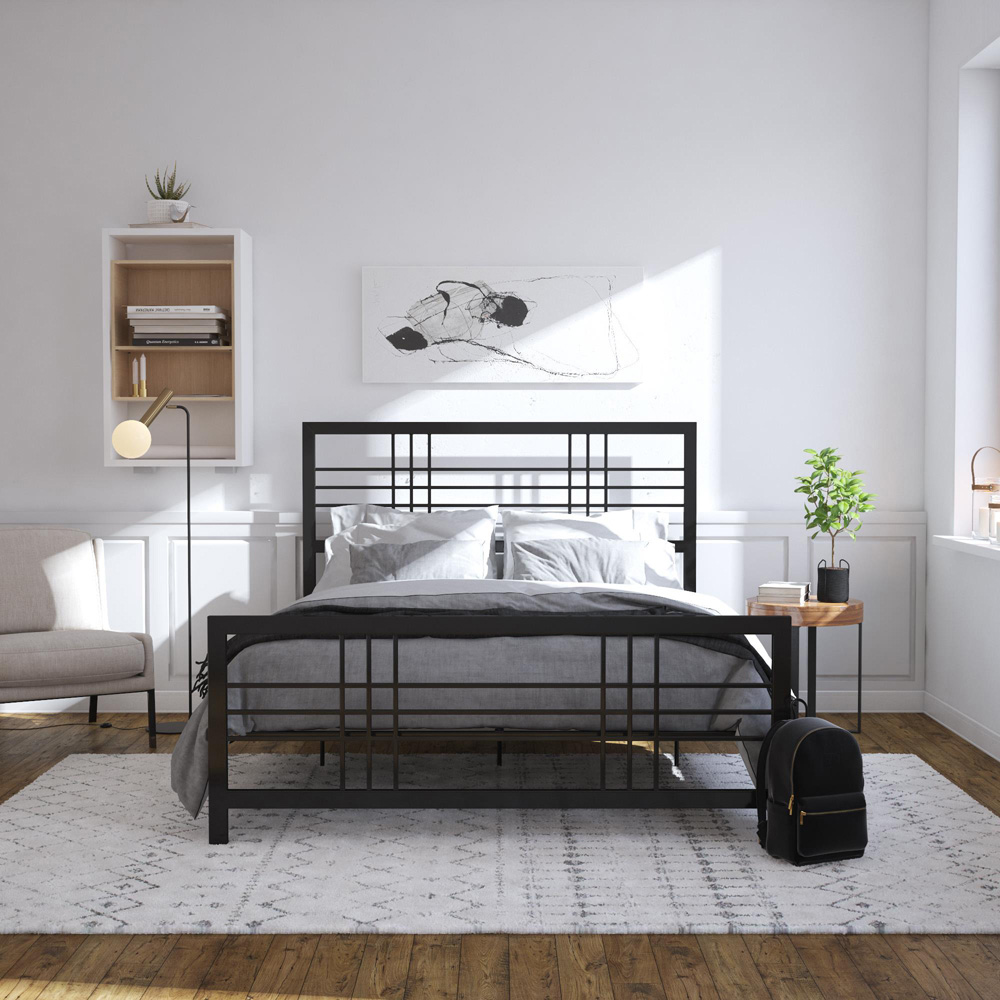 Dorel Burbank Black King Size Metal Bed Frame Image 9