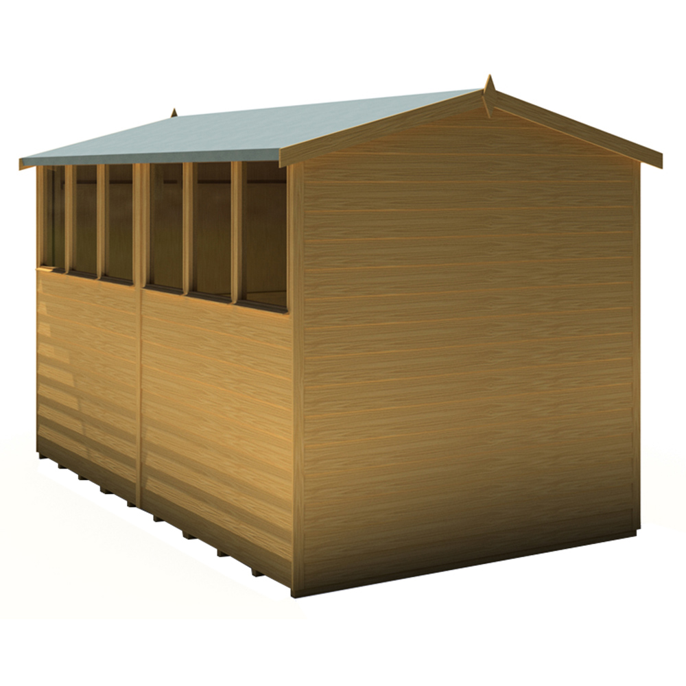 Shire 10 x 6ft Double Door Dip Treated Overlap Apex Shed with Window Image 1