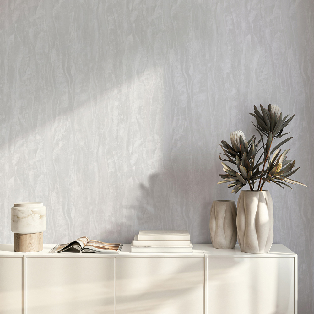 Muriva Renata Metallic Texture Light Grey Wallpaper Image 6