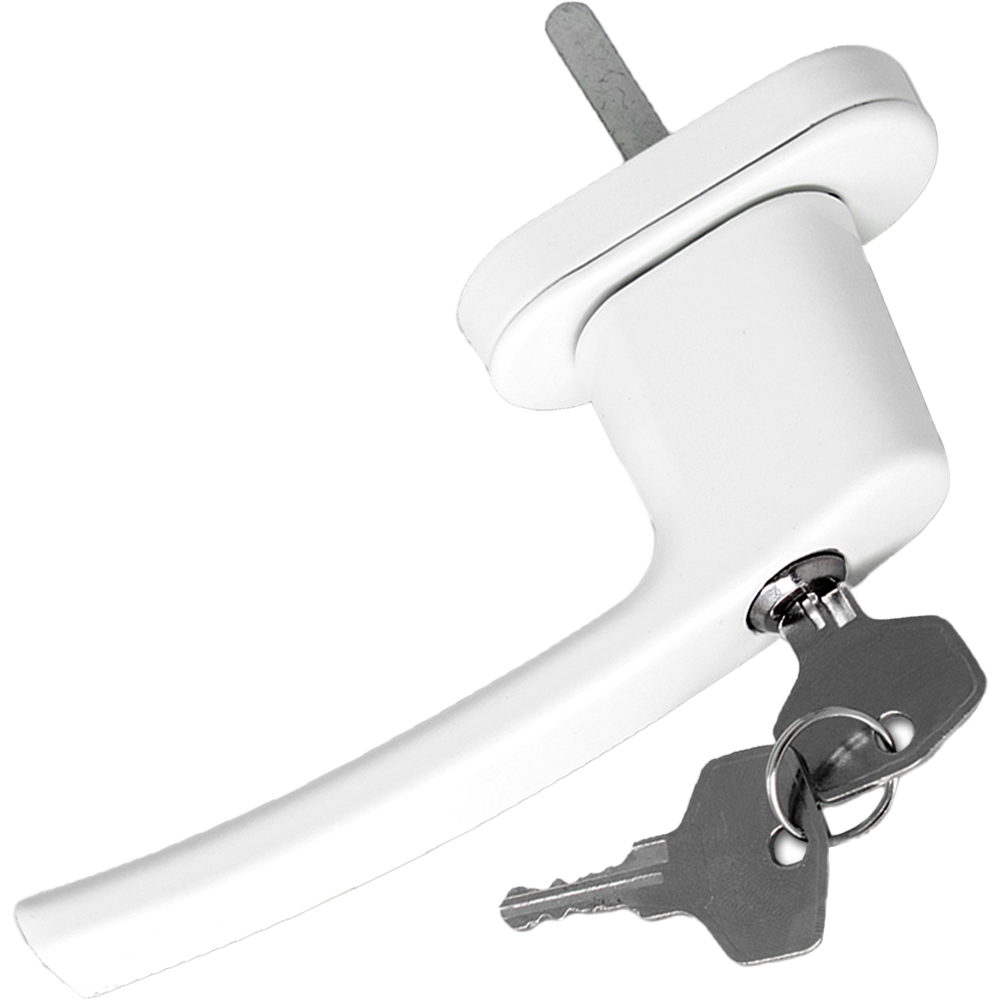 tectake White Lockable Window Handle 4 Pack Image 1