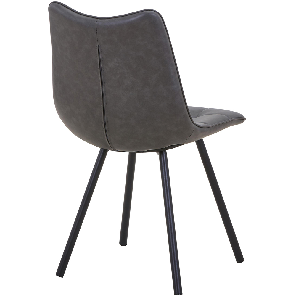 Portland Harper Grey Faux Leather Dining Chair Image 6