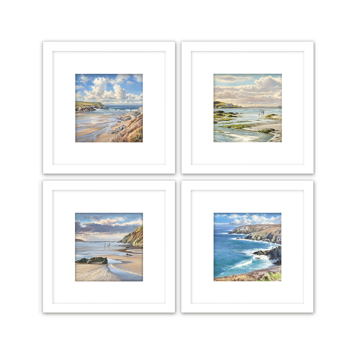 Framed Coastal Scene Mounted Prints - Multicolour Image 1