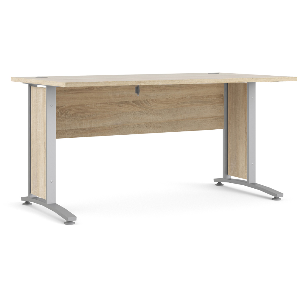 Florence Wooden and Steel 150cm Desk Oak and Silver Grey Image 2