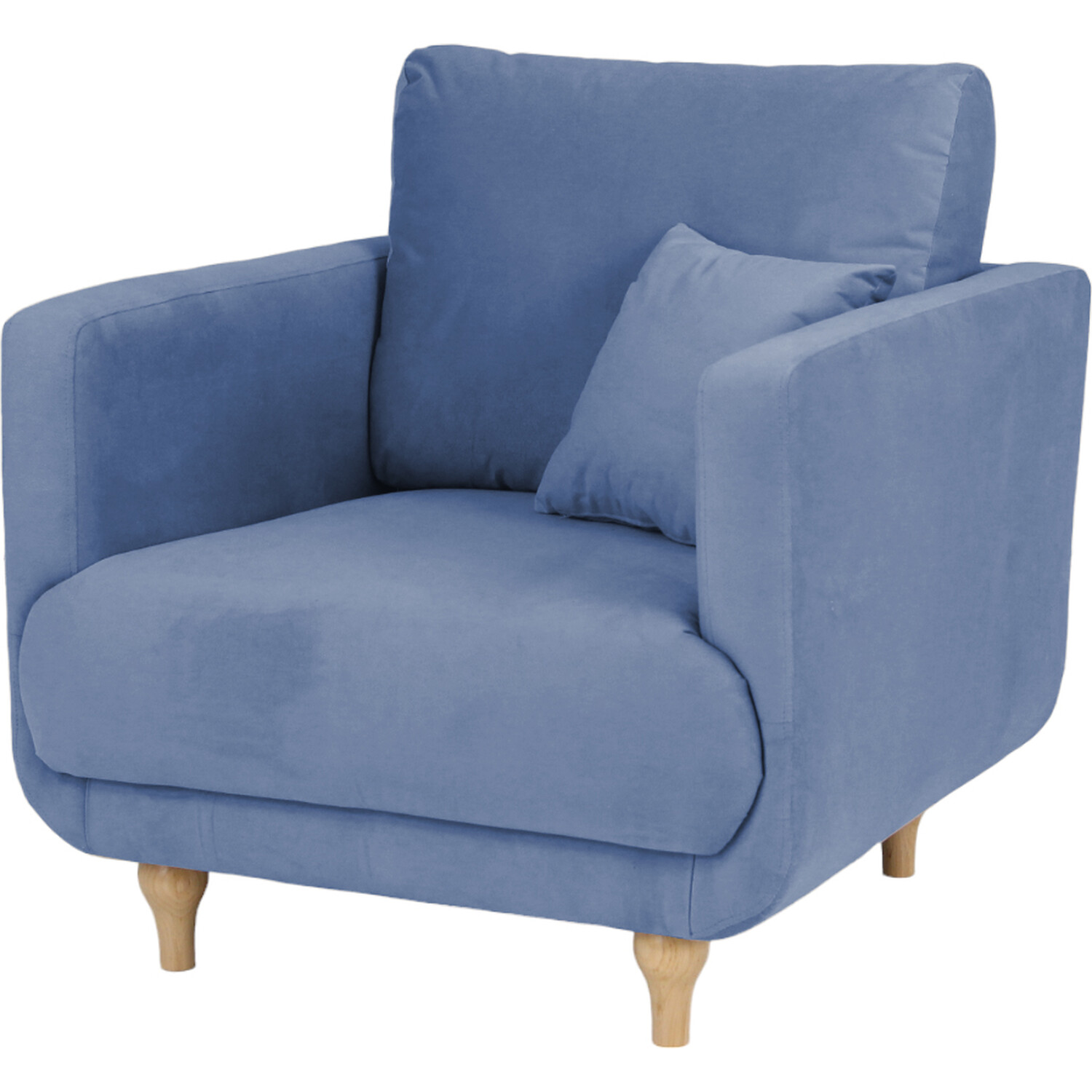Safa Blue Fabric Armchair Image 3