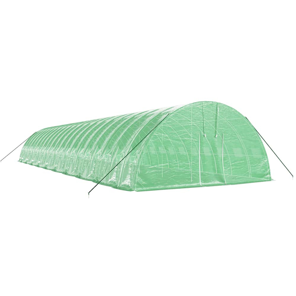 vidaXL Green Polyethylene Galvanised Steel Frame 65.6 x 19.6ft Greenhouse Image 3