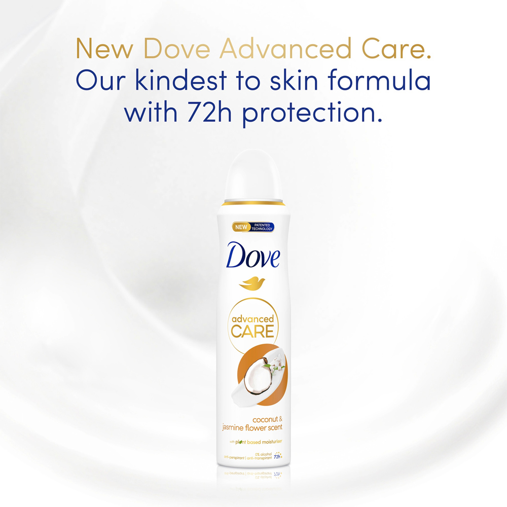 Dove Advanced Care Coconut & Jasmine Flower Scent Antiperspirant Deodorant Spray 200ml Image 6